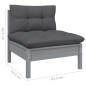 vidaXL Set Divani da Giardino 13 pz con Cuscini Grigi Massello di Pino vidaXL Set Divani da Giardino 13 pz con Cuscini Grigi Massello di Pino