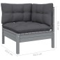 vidaXL Set Divani da Giardino 13 pz con Cuscini Grigi Massello di Pino vidaXL Set Divani da Giardino 13 pz con Cuscini Grigi Massello di Pino