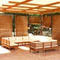 vidaXL Set Divani da Giardino 13 pz con Cuscini Miele Legno di Pino vidaXL Set Divani da Giardino 13 pz con Cuscini Miele Legno di Pino