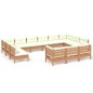 vidaXL Set Divani da Giardino 13 pz con Cuscini Miele Legno di Pino vidaXL Set Divani da Giardino 13 pz con Cuscini Miele Legno di Pino
