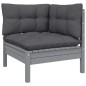 vidaXL Set Divani da Giardino 7 pz con Cuscini Grigi Massello di Pino vidaXL Set Divani da Giardino 7 pz con Cuscini Grigi Massello di Pino