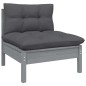 vidaXL Set Divani da Giardino 7 pz con Cuscini Grigi Massello di Pino vidaXL Set Divani da Giardino 7 pz con Cuscini Grigi Massello di Pino