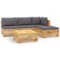 vidaXL Set Divani da Giardino 5 pz con Cuscini Legno Massello di Teak vidaXL Set Divani da Giardino 5 pz con Cuscini Legno Massello di Teak