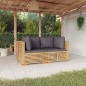 vidaXL Divani Angolari da Giardino con Cuscini 2pz Legno Massello Teak vidaXL Divani Angolari da Giardino con Cuscini 2pz Legno Massello Teak
