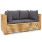 vidaXL Divani Angolari da Giardino con Cuscini 2pz Legno Massello Teak vidaXL Divani Angolari da Giardino con Cuscini 2pz Legno Massello Teak