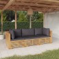 vidaXL Set Divani da Giardino 3 pz con Cuscini Legno Massello di Teak vidaXL Set Divani da Giardino 3 pz con Cuscini Legno Massello di Teak