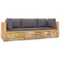 vidaXL Set Divani da Giardino 3 pz con Cuscini Legno Massello di Teak vidaXL Set Divani da Giardino 3 pz con Cuscini Legno Massello di Teak