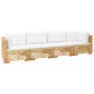 vidaXL Set Divani da Giardino 4 pz con Cuscini Legno Massello di Teak vidaXL Set Divani da Giardino 4 pz con Cuscini Legno Massello di Teak