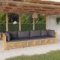 vidaXL Set Divani da Giardino 4 pz con Cuscini Legno Massello di Teak vidaXL Set Divani da Giardino 4 pz con Cuscini Legno Massello di Teak