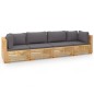 vidaXL Set Divani da Giardino 4 pz con Cuscini Legno Massello di Teak vidaXL Set Divani da Giardino 4 pz con Cuscini Legno Massello di Teak