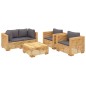 vidaXL Set Divani da Giardino 5 pz con Cuscini Legno Massello di Teak vidaXL Set Divani da Giardino 5 pz con Cuscini Legno Massello di Teak