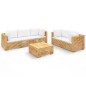 vidaXL Set Divani da Giardino 6 pz con Cuscini Legno Massello di Teak vidaXL Set Divani da Giardino 6 pz con Cuscini Legno Massello di Teak