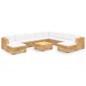 vidaXL Set Divani da Giardino 11 pz con Cuscini Legno Massello di Teak vidaXL Set Divani da Giardino 11 pz con Cuscini Legno Massello di Teak