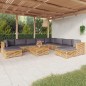 vidaXL Set Divani da Giardino 11 pz con Cuscini Legno Massello di Teak vidaXL Set Divani da Giardino 11 pz con Cuscini Legno Massello di Teak