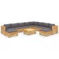 vidaXL Set Divani da Giardino 11 pz con Cuscini Legno Massello di Teak vidaXL Set Divani da Giardino 11 pz con Cuscini Legno Massello di Teak