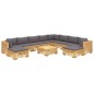 vidaXL Set Divani da Giardino 11 pz con Cuscini Legno Massello di Teak vidaXL Set Divani da Giardino 11 pz con Cuscini Legno Massello di Teak