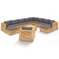 vidaXL Set Divani da Giardino 12 pz con Cuscini Legno Massello di Teak vidaXL Set Divani da Giardino 12 pz con Cuscini Legno Massello di Teak