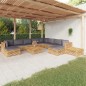 vidaXL Set Divani da Giardino 12 pz con Cuscini Legno Massello di Teak vidaXL Set Divani da Giardino 12 pz con Cuscini Legno Massello di Teak