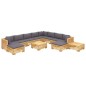 vidaXL Set Divani da Giardino 12 pz con Cuscini Legno Massello di Teak vidaXL Set Divani da Giardino 12 pz con Cuscini Legno Massello di Teak