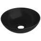Lavandino da Bagno in Ceramica Nero Opaco Rotondo Lavandino da Bagno in Ceramica Nero Opaco Rotondo