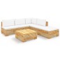 vidaXL Set Divani da Giardino 6 pz con Cuscini Legno Massello di Teak vidaXL Set Divani da Giardino 6 pz con Cuscini Legno Massello di Teak