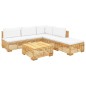 vidaXL Set Divani da Giardino 6 pz con Cuscini Legno Massello di Teak vidaXL Set Divani da Giardino 6 pz con Cuscini Legno Massello di Teak