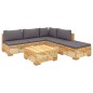 vidaXL Set Divani da Giardino 6 pz con Cuscini Legno Massello di Teak