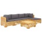 vidaXL Set Divani da Giardino 6 pz con Cuscini Legno Massello di Teak vidaXL Set Divani da Giardino 6 pz con Cuscini Legno Massello di Teak