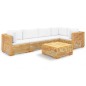 vidaXL Set Divani da Giardino 6 pz con Cuscini Legno Massello di Teak vidaXL Set Divani da Giardino 6 pz con Cuscini Legno Massello di Teak