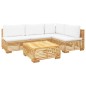 vidaXL Set Divani da Giardino 5 pz con Cuscini Legno Massello di Teak vidaXL Set Divani da Giardino 5 pz con Cuscini Legno Massello di Teak