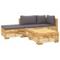 vidaXL Set Divani da Giardino 4 pz con Cuscini Legno Massello di Teak vidaXL Set Divani da Giardino 4 pz con Cuscini Legno Massello di Teak