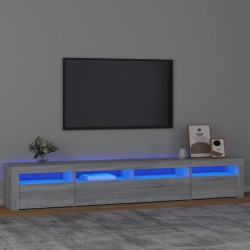 vidaXL Mobile Porta TV con Luci LED Grigio Sonoma 240x35x40 cm