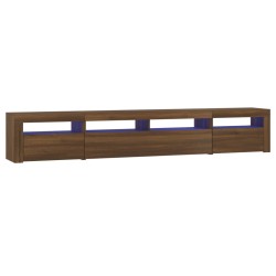 vidaXL Mobile Porta TV con Luci LED Rovere Marrone 240x35x40 cm