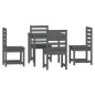 vidaXL Set da Pranzo per Giardino 5pz Grigio in Legno Massello di Pino vidaXL Set da Pranzo per Giardino 5pz Grigio in Legno Massello di Pino