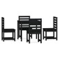 vidaXL Set da Pranzo per Giardino 5pz Nero in Legno Massello di Pino vidaXL Set da Pranzo per Giardino 5pz Nero in Legno Massello di Pino