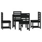 vidaXL Set da Pranzo per Giardino 5pz Nero in Legno Massello di Pino vidaXL Set da Pranzo per Giardino 5pz Nero in Legno Massello di Pino