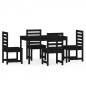 vidaXL Set da Pranzo per Giardino 5pz Nero in Legno Massello di Pino vidaXL Set da Pranzo per Giardino 5pz Nero in Legno Massello di Pino