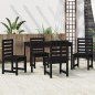 vidaXL Set da Pranzo per Giardino 5pz Nero in Legno Massello di Pino vidaXL Set da Pranzo per Giardino 5pz Nero in Legno Massello di Pino