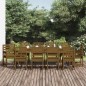 vidaXL Set da Pranzo da Giardino 11 pz Miele in Legno Massello di Pino vidaXL Set da Pranzo da Giardino 11 pz Miele in Legno Massello di Pino