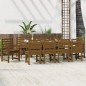 vidaXL Set da Pranzo da Giardino 11 pz Miele in Legno Massello di Pino vidaXL Set da Pranzo da Giardino 11 pz Miele in Legno Massello di Pino