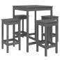 vidaXL Set Bar da Giardino 5 pz Grigio in Legno Massello di Pino vidaXL Set Bar da Giardino 5 pz Grigio in Legno Massello di Pino