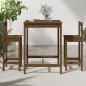 vidaXL Set Bar da Giardino 3 pz Miele in Legno Massello di Pino