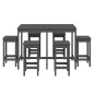 vidaXL Set Bar da Giardino 7 pz Grigio in Legno Massello di Pino vidaXL Set Bar da Giardino 7 pz Grigio in Legno Massello di Pino