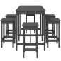 vidaXL Set Bar da Giardino 7 pz Grigio in Legno Massello di Pino vidaXL Set Bar da Giardino 7 pz Grigio in Legno Massello di Pino