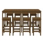 vidaXL Set Bar da Giardino 9 pz Miele in Legno Massello di Pino vidaXL Set Bar da Giardino 9 pz Miele in Legno Massello di Pino