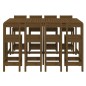 vidaXL Set Bar da Giardino 9 pz Miele in Legno Massello di Pino vidaXL Set Bar da Giardino 9 pz Miele in Legno Massello di Pino