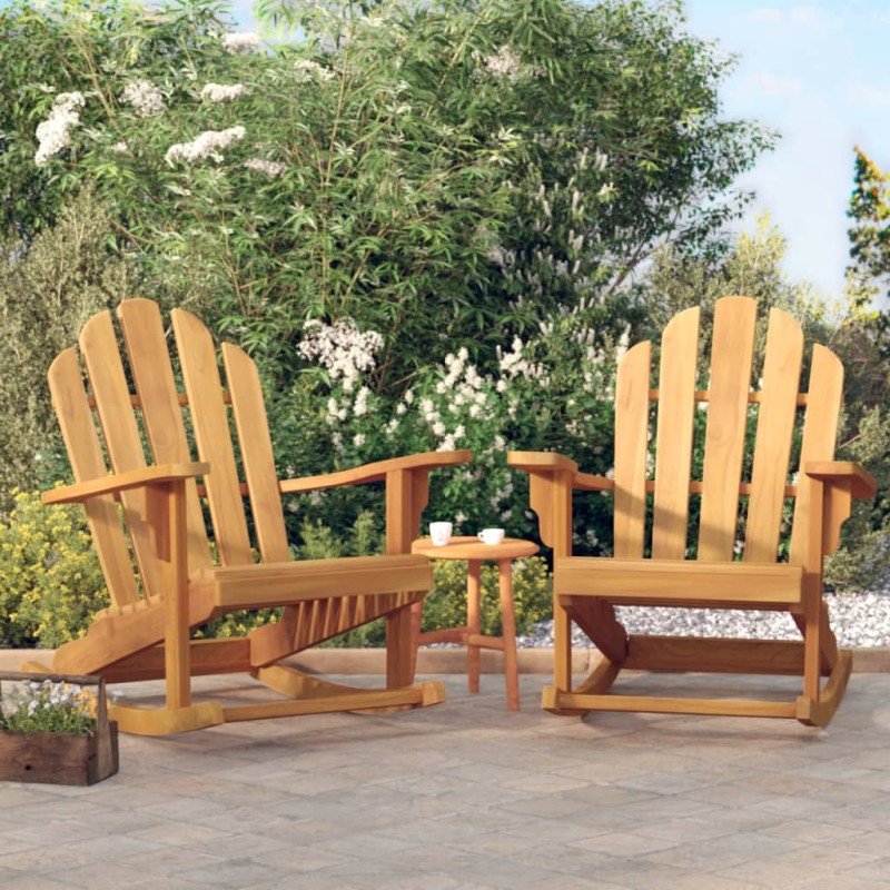 vidaXL Sedie Dondolo Adirondack Giardino 2pz 79x100x103 Massello Teak vidaXL Sedie Dondolo Adirondack Giardino 2pz 79x100x103 Massello Teak