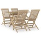 vidaXL Set da Pranzo per Giardino 5pz Grigio in Legno Massello di Teak vidaXL Set da Pranzo per Giardino 5pz Grigio in Legno Massello di Teak
