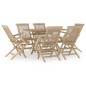 vidaXL Set da Pranzo da Giardino 7 pz Grigio in Legno Massello di Teak vidaXL Set da Pranzo da Giardino 7 pz Grigio in Legno Massello di Teak