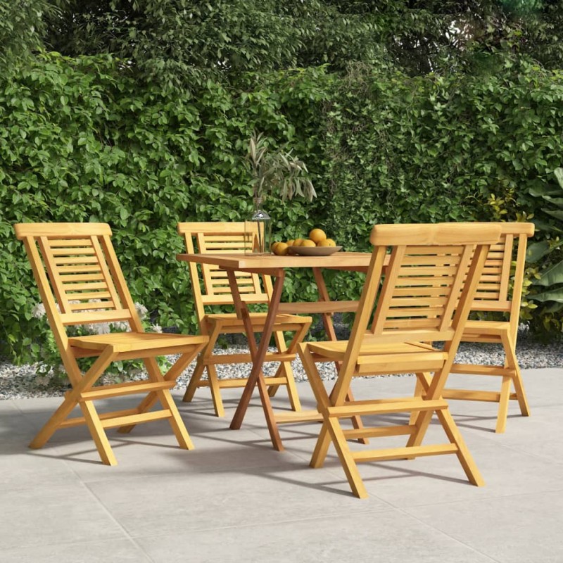 vidaXL Sedie da Giardino Pieghevoli 4pz 47x63x90cm Legno Massello Teak vidaXL Sedie da Giardino Pieghevoli 4pz 47x63x90cm Legno Massello Teak